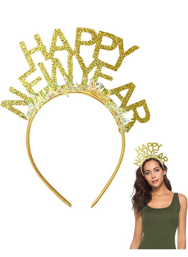 سعيد رأس السنة الجديدة 2026, عشية رأس السنة الحزب الرأس الديكورات, شعر لامع لامع حلقة, مهرجان السنة الجديدة الاحتفال زي الرأس صورة الدعائم هدايا للأطفال البالغين - Image 1